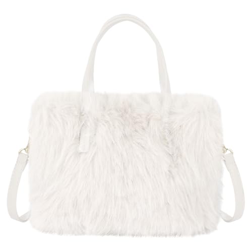 Hoce Women Plush Crossbody Bag Soft Fluffy Faux Fur Tote Handbag Cute Mini Shoulder Bag