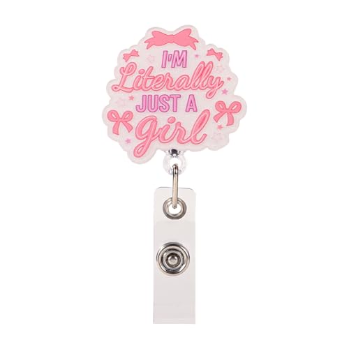 TOUNER 'I Don't Know I Just Work Here' Funny Badge Reel | Retractable ID Clip Holder For Nurses, Teachers – Silver Glitter Design - View #8