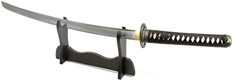 Vulcan Gear Classic Handmade Sharp Japanese Katana Samurai Sword with Scabbard and Single Sword Wood Stand - Choose You Handle (Tsuba) Style