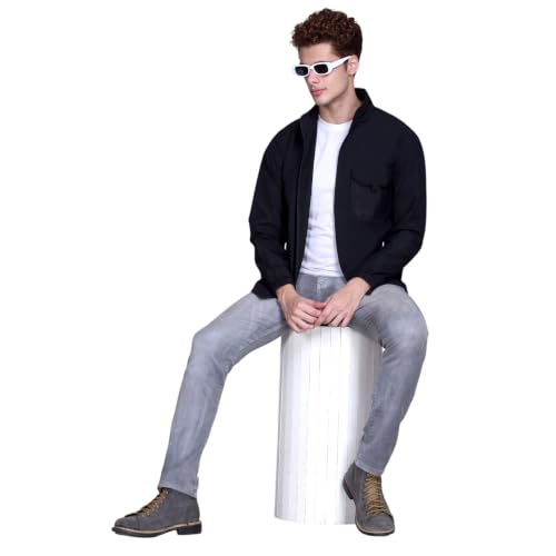 Image of TFA Mens Windcheater Jacket |Zip Closure| Sports Wear| Water Resistant |Rainy Season | Reflector