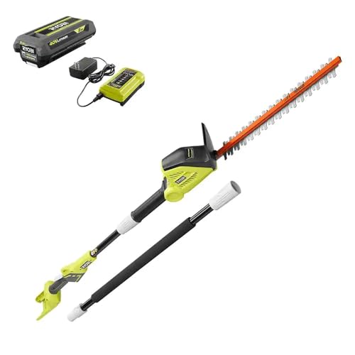 RYOBI 40V 18 in. Cordless Battery Pole Hedge Trimmer with ...