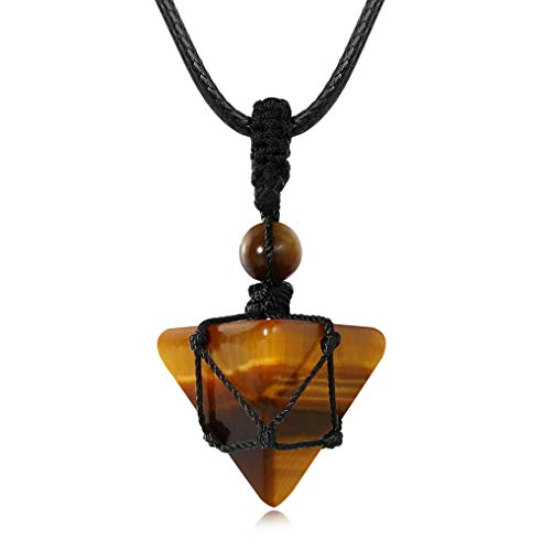 Image of XIANNVXI Healing Crystal Necklace for Men Jewelry Gift | Adjustable Black Rope Natural Gemstone Pendant