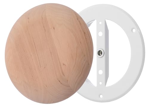Steinberg14 (no resin) Wooden Vent Cover 4 inch - Universal Supply and Exhaust Valve - Adjustable Vent Cover - Round Wall Ceiling Vent - Wooden Air Diffuser - Sauna Vent Cover with Black Alder Wood