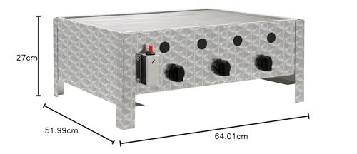 Foto von BBQ-Toro Edelstahl Gastrobräter | 3-flammig | (B) 64 x (T) 52 x (H) 27 cm | Gastrogasgrill, Wurstbrater, Tisch grill | Gastrogrill, Tischgasgrill, Gastischgrill, Gas-Gastrobräter, Bräter Edelstahl