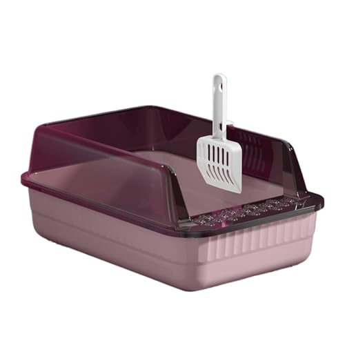 Bandeja sanitaria para gatos abierta grande de plástico rosa miniatura 1