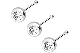 nasenstecker gold mit brillant ➤ LIEFERUMFANG: 1 Nasenpiercing 3er Set | 925er SILBER | Silberfarben | Kristallfarbe: Kristallklar | Stabstärke: 0,6 mm | Stablänge: 6 mm | Kristallgröße: 3 mm