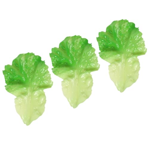 ERINGOGO 3pcs Lifelike Artificial Lettuce Leaf Decoration Realistic Fake Vegetable Model for Home Kitchen Photography Props Material for Creative Display