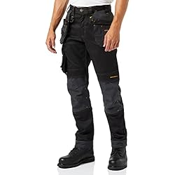 Dewalt Ropa De Trabajo DEWALT Dewharr3231-tb Harrison Pro-Pantalones elásticos de Cintura 32, Pierna 31 Pulgadas, Negro/Gris, 32W / 31L para Hombre