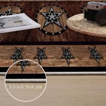 Vintage Black Brown Star Rug Runners for Hallways 2x7ft,Rustic Primitive Country Texas Star Kitchen Rugs Non Skid Washable Entryway Runner Rug Indoor Runner Rug for Hallway Laundry Room - Image 6