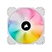 Corsair iCUE SP120 RGB ELITE Performance 120mm-PWM-Einzellüfter (CORSAIR AirGuide-Technologie, acht ansteuerbare RGB-LEDs, leise 18 dBA, PWM- gesteuert, bis zu 1.500 U/min mit 81,04 m³/h) Weiß