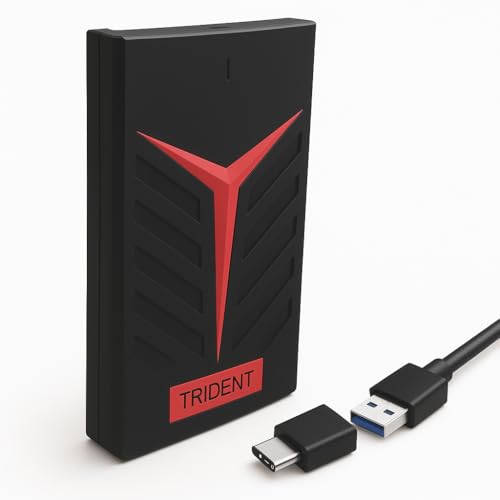 Image of MAYUMI Trident Hi-Speed Portable Hard Drive, Type-C and USB 3.0, 2-in-1 Mobile and PC Compatible, Heavy Duty Ultra Slim HDD, 3 Yrs Warranty (Trident, 500 GB)
