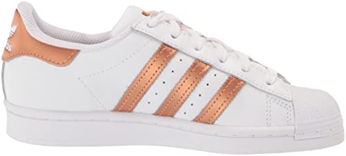 Adidas Women's Superstar Sneaker, White/Copper Metallic/Black, 9 #TOP5