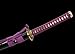 Lyuesword Handmade Katana Sword T10 Steel Clay Tempered Real Sharp Full Tang Blade Brass Tsuba (Purple-Dragon Theme-Unkubi Zukuri Blade)