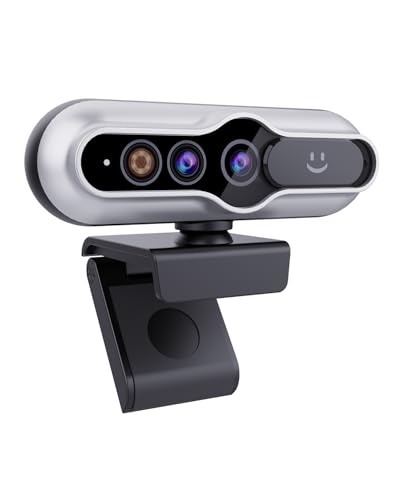 2K HD Webcam with Infrared Windows Hello Facial Recognition, Computer Camera, Privacy Cover, Noise Canceling Microphones, Laptop Webcam For Video Conferencing, Live, Streaming, Online Learning