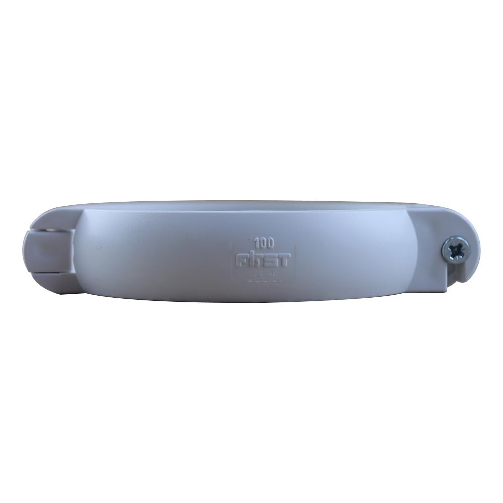 First Plast - Gouttière PVC 33 demi-ronde - Collier bride pour tube de descente PVC Ø100 - blanc - First Plast