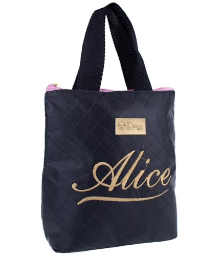 Bolsa Térmica Personalizada com Nome para Mamadeira e Marmitinha Maternidade Lancheira (Preto com Rosa)