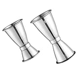 Warmhm 2Stücke Messbecher Teilig Doppelköpfige Unzen Messbecher für Cocktails Präzise Messgeräte für Bar und Partys Langlebig und Elegant für Kreative Mixgetränke