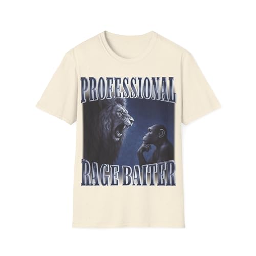 T-shirt Ragebaiter Angry Lion Calm Monkey pour amateur de mèmes internet et style streetwear geek