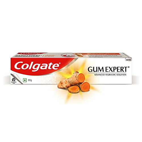 Colgate Gum Expert Advanced Ayurvedic Solution Gum Care Toothpaste, 80G, With Turmeric Extract For Relief From Bleeding Gums, Multicolour (61012118)