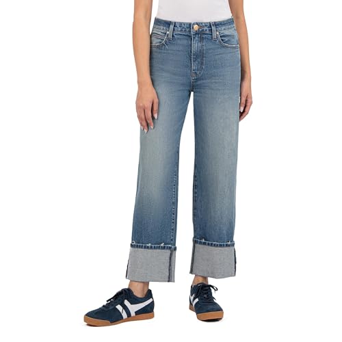 KUT from the Kloth Women's Sienna High Rise Wide Leg-roll Up 5