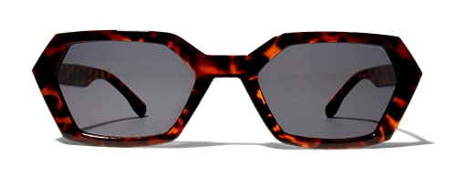 ShadyVEU Slim Thick Frame Geometric Hex Modern Fashion Chic Designer Frame Womens Sunglasses3