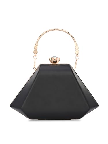 Image of TOOBA Handicraft Women's Box Clutch Bag Purse | Designer Solid Color Bag, Bridal Purse & Party Handbag Design & Jeweled Clasp - Wedding & Special Occasion Clutch