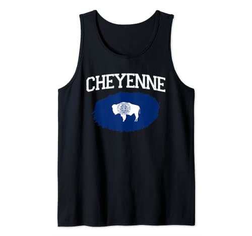 CHEYENNE WY WYOMING Flagge Vintage USA Sport Herren Damen Tank Top