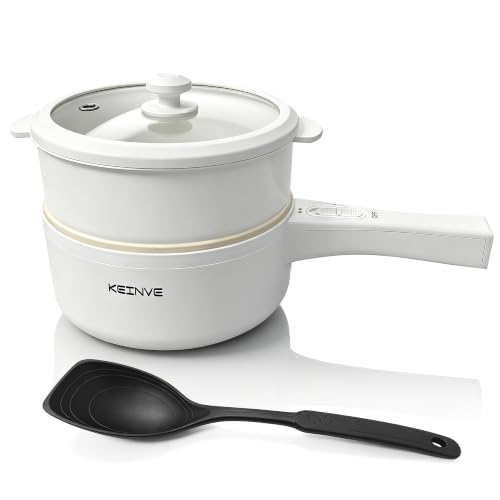 KEINVE 1.5L Electric Hot Pot with Dual Power & Steamer Baske