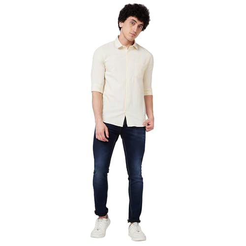 Image of Spykar Men's Regular Fit N /A Full Sleeve Striped Casual Shirts