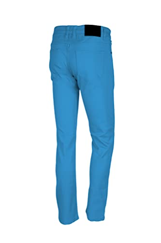 Minimal Apparel Men's Trendy Skinny Slim Fit Jeans, Turquoise, 34W30L2