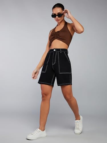 Image of Dolce Crudo Women's High Rise Denim Shorts - Relaxed Fit