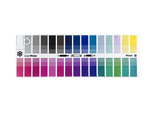 Handy Fabric Color Swatch Cool (True) Winter with 30 Colors for Color Analysis and Image Consulting