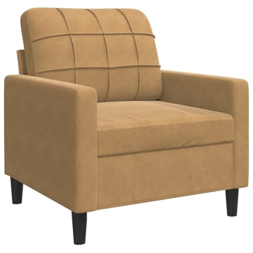 Gecheer 3-TLG. Sofagarnitur Sessel Couch Sofa Wohnzimmersofa Couchgarnitur Designsofa Sitzmöbel Polstermöbel mit Kissen Braun Samt 3278358 – Bild 6