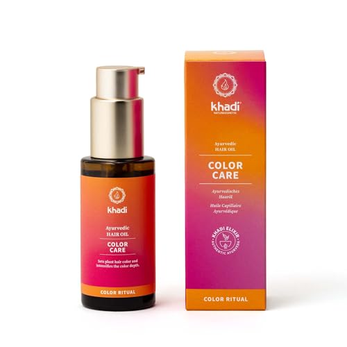 khadi COLOR CARE Huile capillaire Ayurvédique - Soin capillaire pour fixer la coloration végétale - Brillance et protection UV - Éclat - 100% naturelle,...