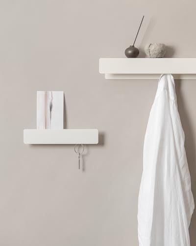 Miniatura 3 de Kazai. Colgador Llaves Pared Kian Diseño Minimalista De Llavero De Berlín Porta Con Estante De Metal Con Ganchos Cuelga Para Entrada Y Pasillo Blanco
