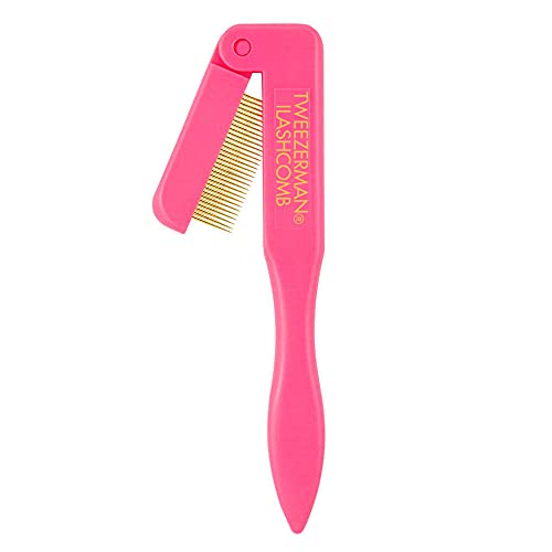 Tweezerman Studio Collection Folding Ilashcomb No More Clumped Lashes, Pink, 1 ea (1054-PLLT)