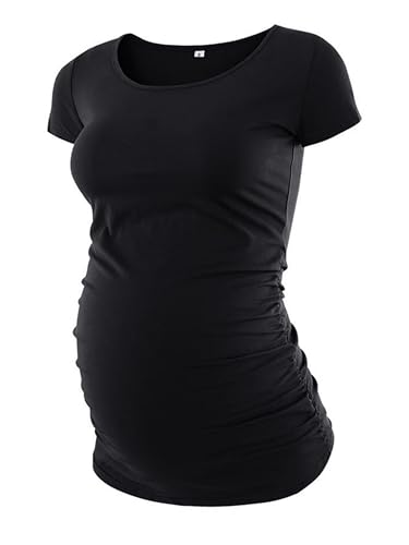 Love2Mi 3 Pcs Kurzarm Umstandsshirt Umstandsmode Tshirt Einfarbig Schwangerschafts Kleidung