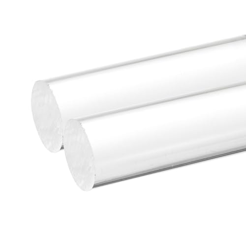 Image of MECCANIXITY 2pcs Acrylic Round Rods 1-3 /16 inch x 4 inch Clear Acrylic Dowel Rods Sticks Plastic Sticks Strip for DIY Crafts Lighting Gardening Decoration - 30mm x 100mm