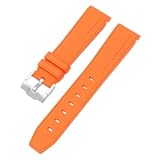ROUREOX 20Mm Cinturino Ricambio Silicone Morbido, Fibbia Ad Ardiglione, Colorato per Omega x Swatch MoonSwatch Collection-Argento Arancione 20MM