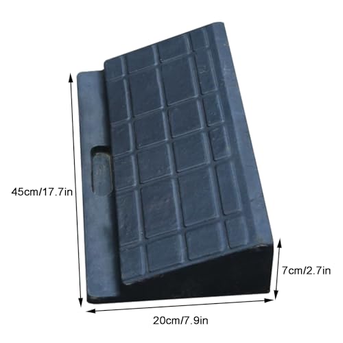 Rampas para Bordillos de Entrada, Rampa Umbral de Goma con Asa, 17.7x7.9x2.7 pulgadas, Capacidad de 11000 lbs, para Coche, Montacargas, Camión, Banqueta y Silla de Ruedas miniatura 2