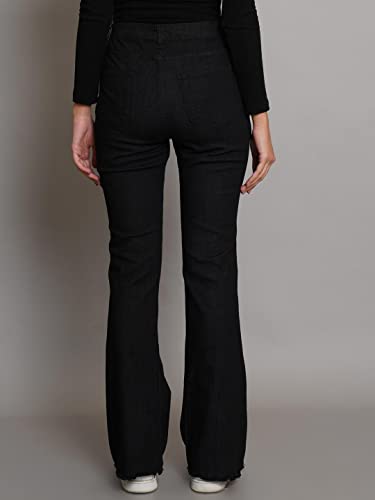 Image of KOTTY Flare Bottom Jeans for Women - Stylish Slim Fit with Bell Shape Leg