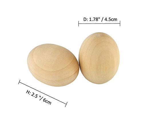 Samyo Unpainted Wooden Eggs For Easter, Spring Crafts, And Displays 2-1/2 Inches X 1-3/4 Inches (Pack Of 12) #TOP5