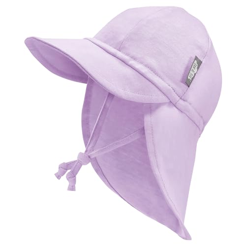 Jan & Jul Baby-Sonnenhut für Neugeborene, elastischer Rücken, Nackenbänder (Lavendel, Größe XS: 0-3 Monate)