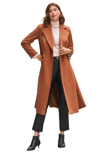 Jessica London Women's Plus Size Trapeze Wool-Blend Coat