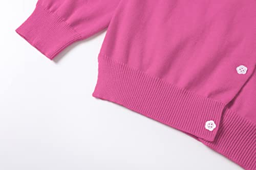 Image of Girls' Cardigan Sweater [Cute Petal Buttons] Cotton Long Sleeve Crewneck Uniform Sweater for 5-14 Years Girls