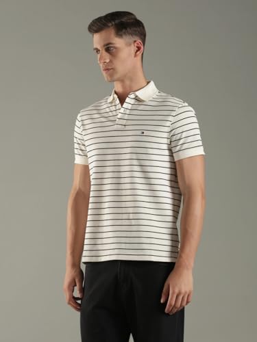 Image of Tommy Hilfiger Solid Regular fit Cotton Polo t-Shirt
