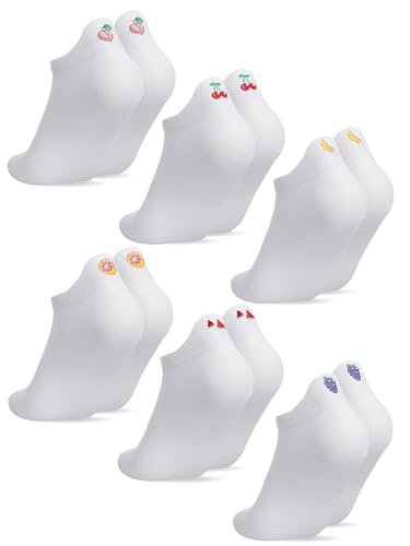Utensilsto 6 Paar Sneaker Socken Damen 37-41 Sportsocken Lustige Socken Damen Bootssocken Baumwollsocken Sommersocken mit Bestickte Obst Motiv Utensilsto 6 Paar Sneaker Socken Damen 37-41 Sportsocken Lustige Socken Damen Bootssocken Baumwollsocken Sommersocken mit Bestickte Obst Motiv