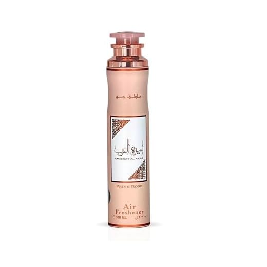 Ambientador Lattafa Ameerat Al Arab Prive Rose 300ml, Aroma Floral y Afrutado con Notas de Rosa y Vainilla, Fragancia Árabe Elegante y Duradera para Hogar, Coche y Oficina (Ameerat Al Arab Prive Rose)