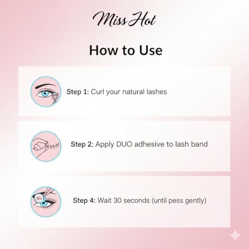 Miss Hot 5 Pairs Eyelashes Kit with Eyelash Glue & Curler | 3D Natural Look Reusable Lashes for Women | Long Lasting Waterproof Glue | Eye Makeup Combo for Party, Wedding & Daily Use