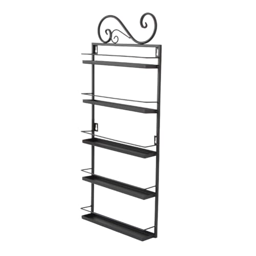 Meisax Nagellackregal Metall 5-Tier Nagellack Organizer für Tonie Ätherisches Öl Kleine Kosmetik Kinderspielzeug Kosmetik Aufbewahrung (Rechts hängend Schwarz)